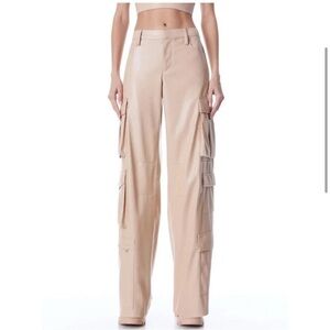 Alice and Olivia Luis vegan leather cargo pants